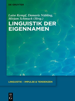 cover image of Linguistik der Eigennamen